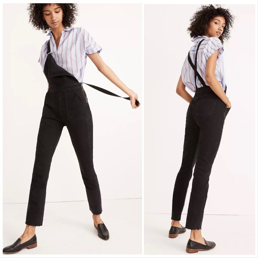 🆕 Madewell Skinny Overalls in Black Lunar Wash